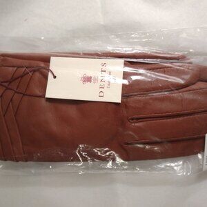 Dents Brand Cognac Leather Gloves Ladies Size 7 NWT's